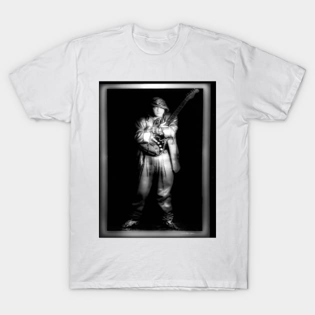 SRV - Portrait - Black and White T-Shirt by davidbstudios